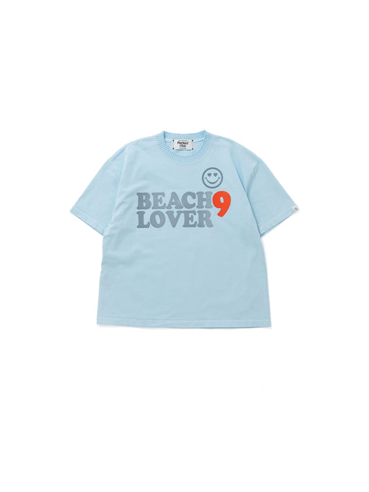 【Perfect ribs®︎×A LOVE MOVEMENT】BEACH 9 / Basic Short Sleeve T Shirts / Sax(ベーシックショートスリーブティーシャツ/サックス)