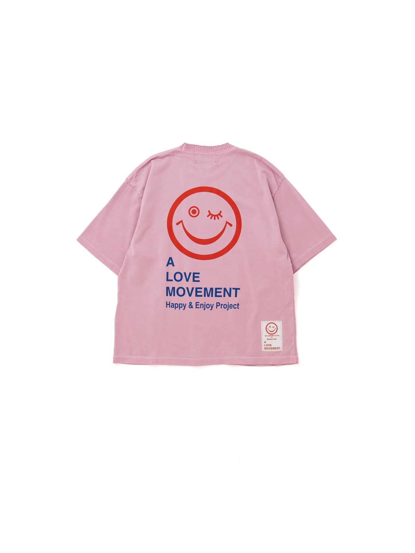【Perfect ribs®︎×A LOVE MOVEMENT】RELAX LINE / SMILE ALM / Short Sleeve T Shirts / Fade Pink(ショートスリーブティーシャツ/フェードピンク)