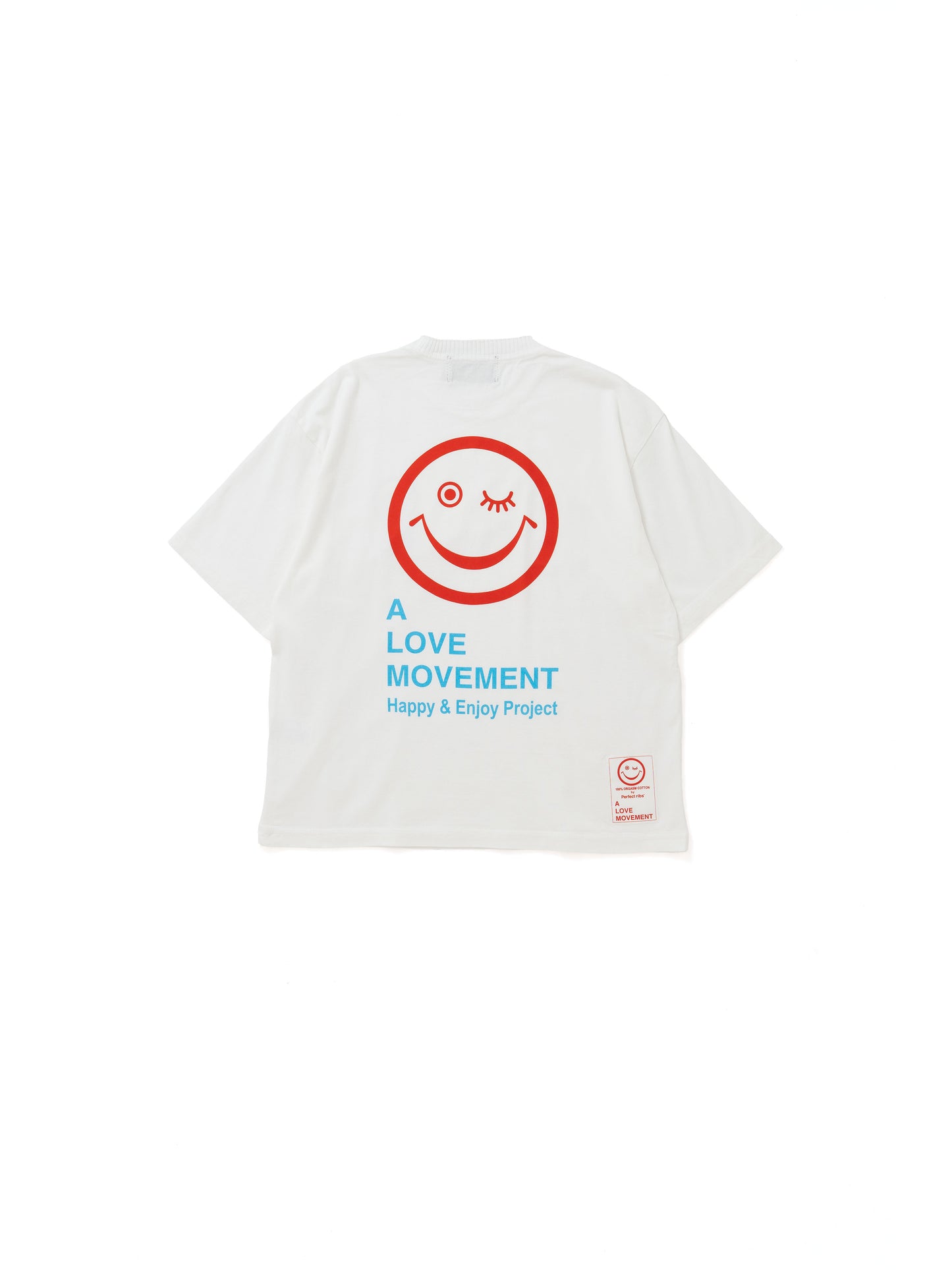 【Perfect ribs®︎×A LOVE MOVEMENT】RELAX LINE / SMILE ALM / Short Sleeve T Shirts / White(ショートスリーブティーシャツ/ホワイト)