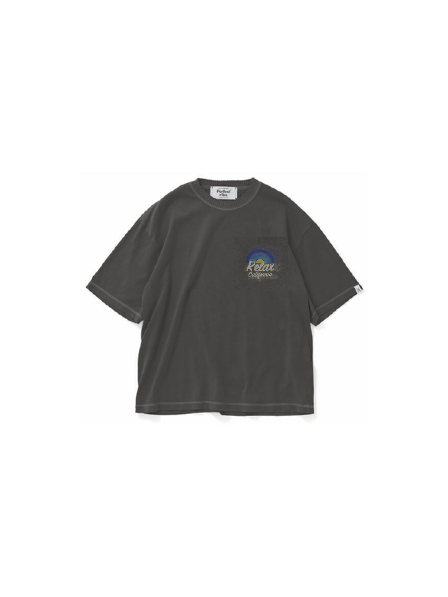 【Perfect ribs®︎×A LOVE MOVEMENT】Relax CALFOLNIA / Short Sleeve T Shirts / Fade Black(ショートスリーブティーシャツ/フェードブラック)