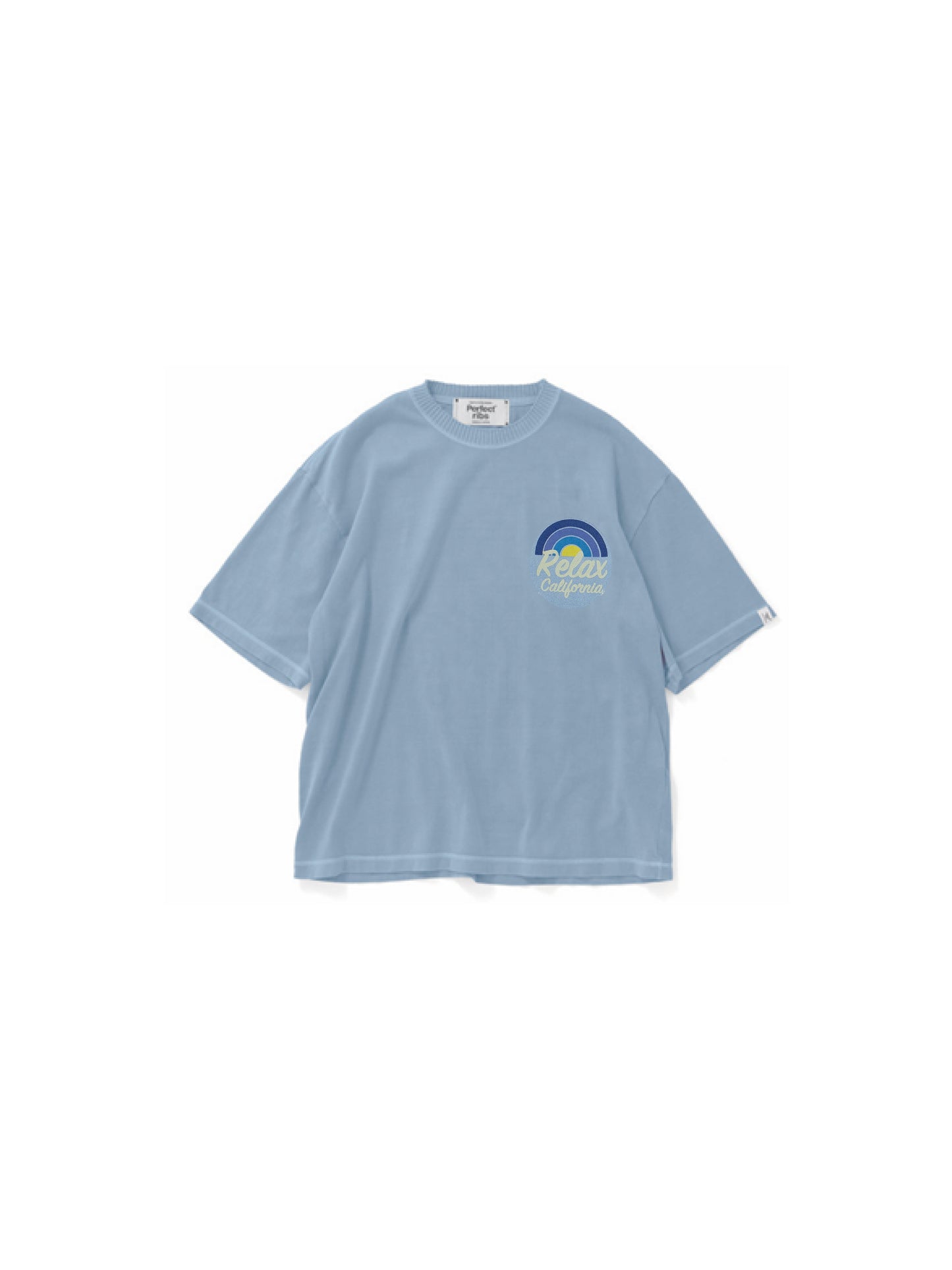 【Perfect ribs®︎×A LOVE MOVEMENT】Relax CALFOLNIA / Short Sleeve T Shirts / Fade Blue(ショートスリーブティーシャツ/フェードブルー)