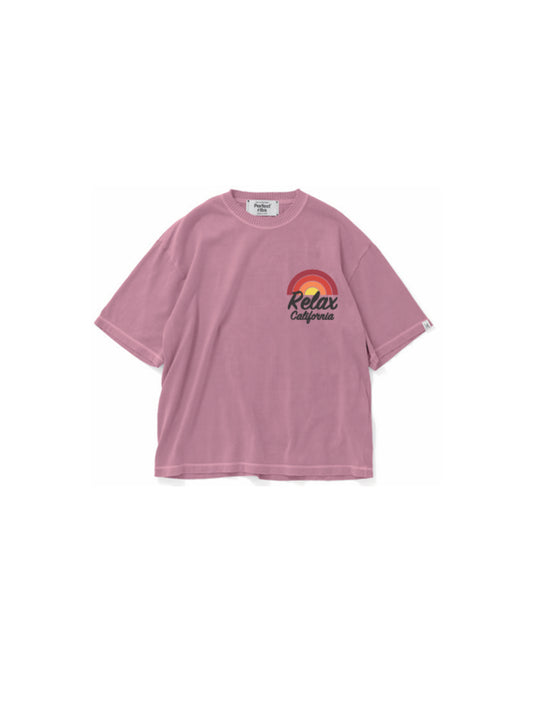 【Perfect ribs®︎×A LOVE MOVEMENT】Relax CALFOLNIA / Short Sleeve T Shirts / Fade Pink(ショートスリーブティーシャツ/フェードピンク)