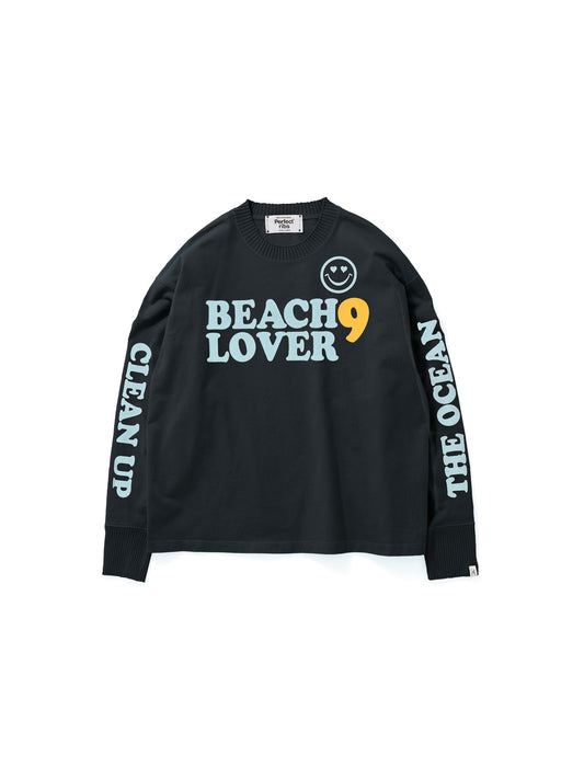 【Perfect ribs®︎×A LOVE MOVEMENT】BEACH 9 / Basic Long Sleeve T Shirts / Black(ベーシックロングスリーブティーシャツ/ブラック)