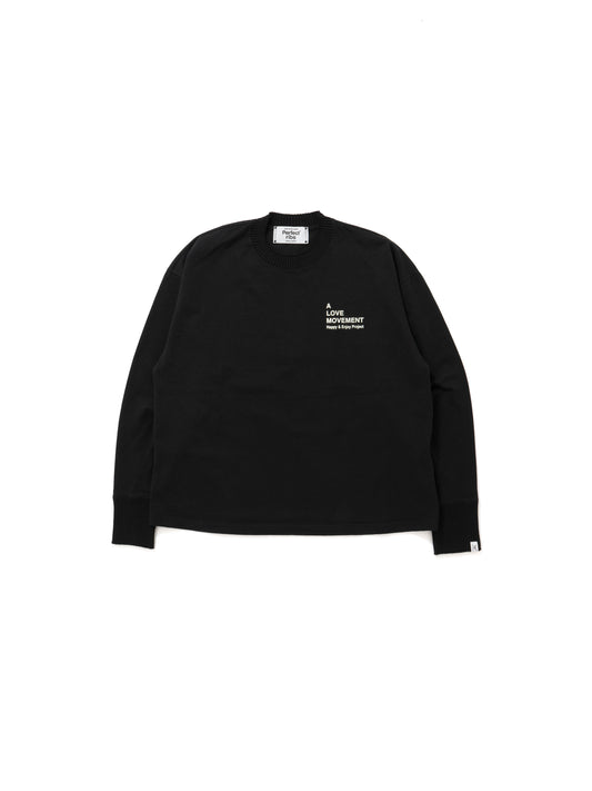 【Perfect ribs®︎×A LOVE MOVEMENT】ANGELS LOST MONEY / Basic Long Sleeve T Shirts / Black(ベーシックロングスリーブティーシャツ/ブラック)