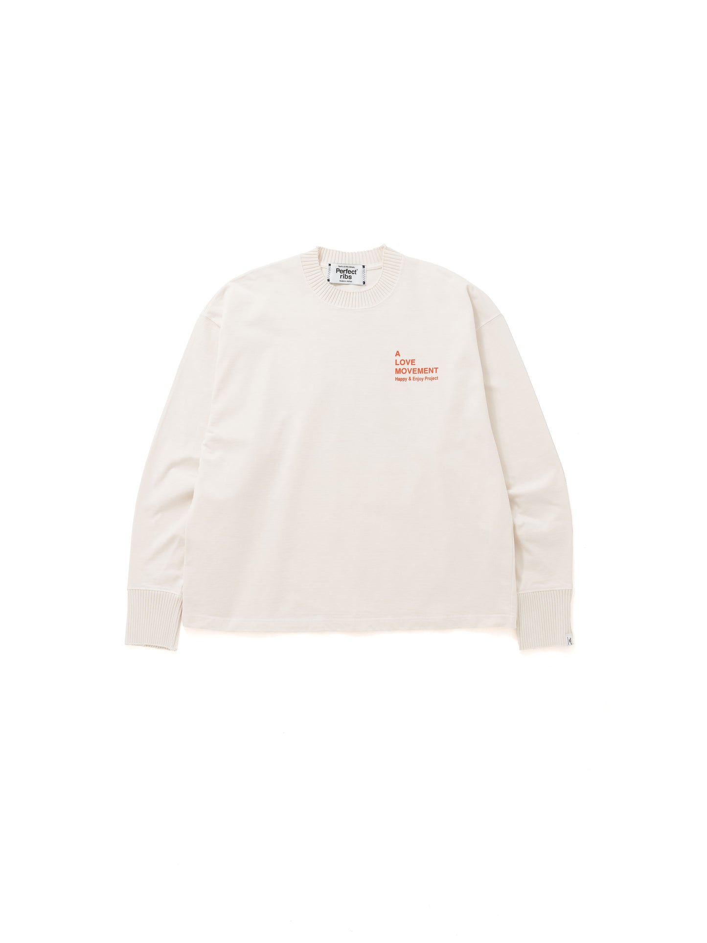 【Perfect ribs®︎×A LOVE MOVEMENT】ANGELS LOST MONEY / Basic Long Sleeve T Shirts / Ivory(ベーシックロングスリーブティーシャツ/アイボリー)