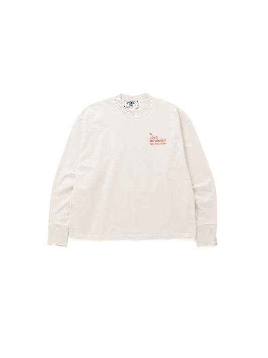 【Perfect ribs®︎×A LOVE MOVEMENT】ANGELS LOST MONEY / Basic Long Sleeve T Shirts / Ivory(ベーシックロングスリーブティーシャツ/アイボリー)