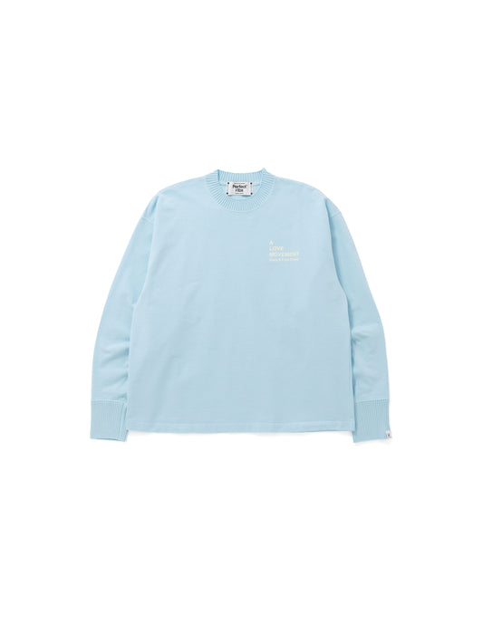 【Perfect ribs®︎×A LOVE MOVEMENT】ANGELS LOST MONEY / Basic Long Sleeve T Shirts / Sax(ベーシックロングスリーブティーシャツ/サックス)