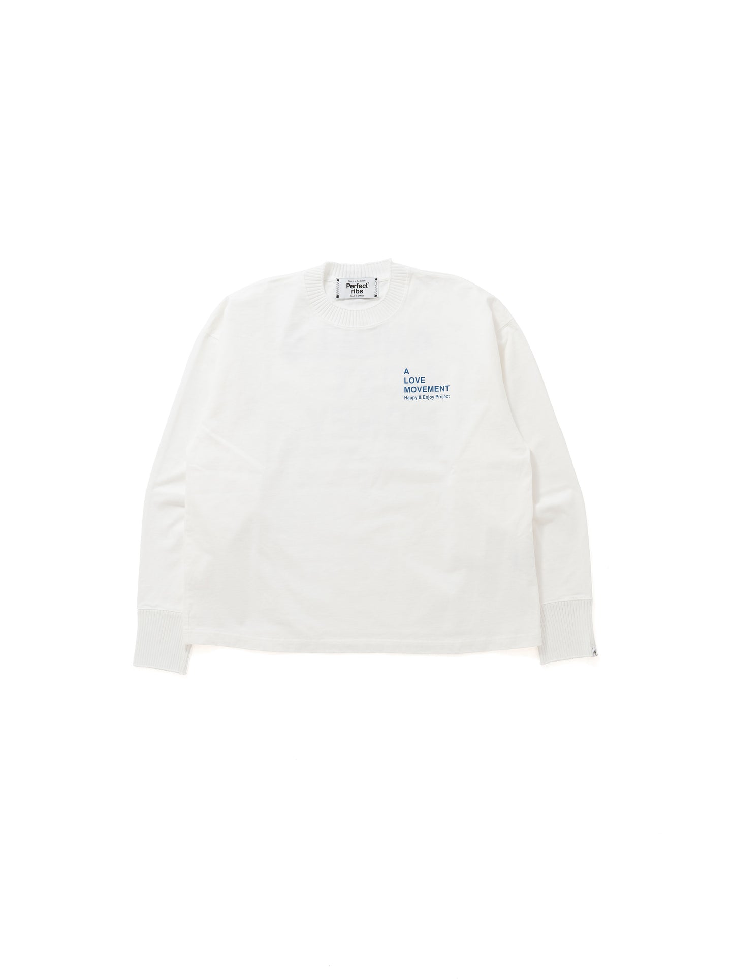 【Perfect ribs®︎×A LOVE MOVEMENT】ANGELS LOST MONEY / Basic Long Sleeve T Shirts / White(ベーシックロングスリーブティーシャツ/ホワイト)