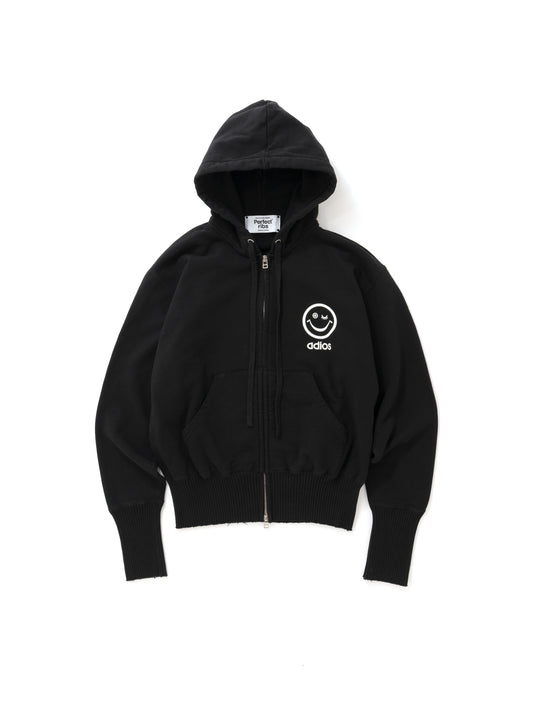 【Perfect ribs®︎×A LOVE MOVEMENT】Smile adios / ADIOS SENORITA Zip Hoodie / Black(ジップフーディー/ブラック)