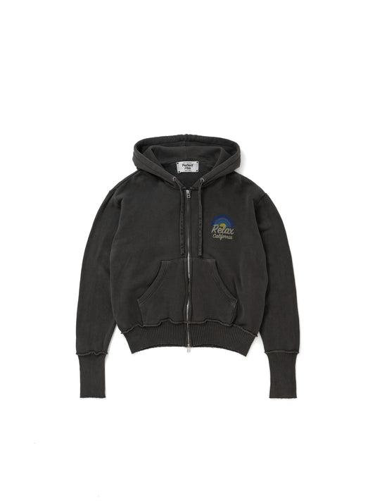 【Perfect ribs®︎×A LOVE MOVEMENT】RELAX LINE / Relax CALFOLNIA /  Zip Hoodie / Fade Black(ジップフーディー/フェードブラック)