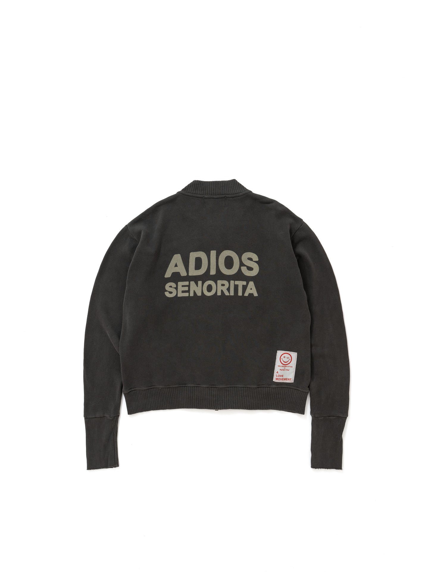 【Perfect ribs®︎×A LOVE MOVEMENT】RELAX LINE / ADIOS SENORITA / Zip Sweat / Fade Black(ジップスウェット/フェードブラック)