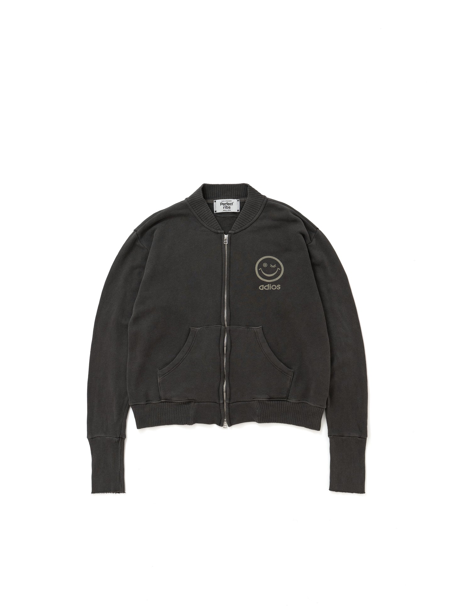 【Perfect ribs®︎×A LOVE MOVEMENT】RELAX LINE / ADIOS SENORITA / Zip Sweat / Fade Black(ジップスウェット/フェードブラック)
