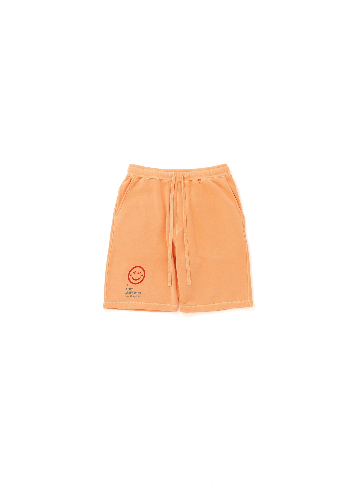 【Perfect ribs®︎×A LOVE MOVEMENT】RELAX LINE / SMILE ALM / Sweat Short Pants / Fade Orange(スウェットショートパンツ/フェードオレンジ)