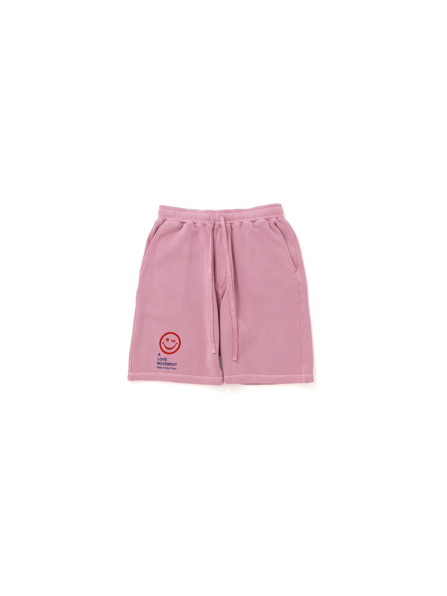 【Perfect ribs®︎×A LOVE MOVEMENT】RELAX LINE / SMILE ALM / Sweat Short Pants / Fade Pink(スウェットショートパンツ/フェードピンク)