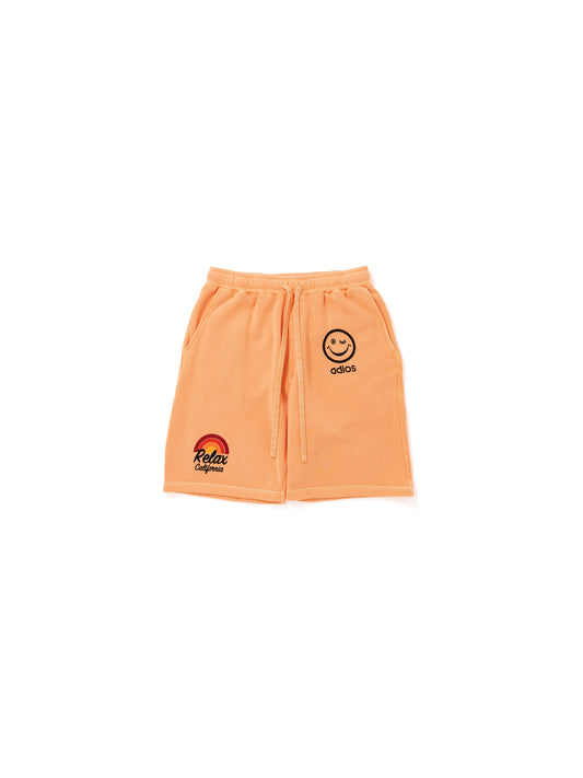 【Perfect ribs®︎×A LOVE MOVEMENT】RELAX LINE / Relax CALFOLNIA / Sweat Short Pants / Fade Orange(スウェットショートパンツ/フェードオレンジ)