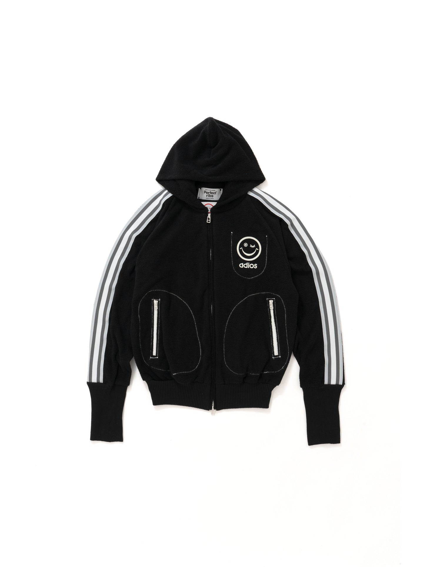 【Perfect ribs®︎×A LOVE MOVEMENT】RELAX LINE / Pile Zip Hoodie / Black(パイルジップフーディー/ブラック)
