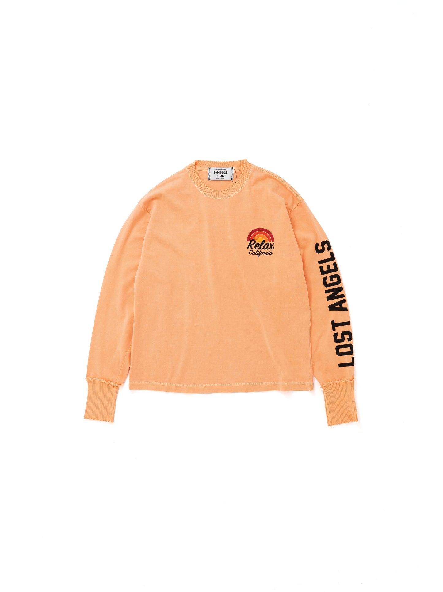 【Perfect ribs®︎×A LOVE MOVEMENT】RELAX LINE / Relax CALFOLNIA / Long Sleeve T Shirts / Fade Orange(ロングスリーブティーシャツ/フェードオレンジ)