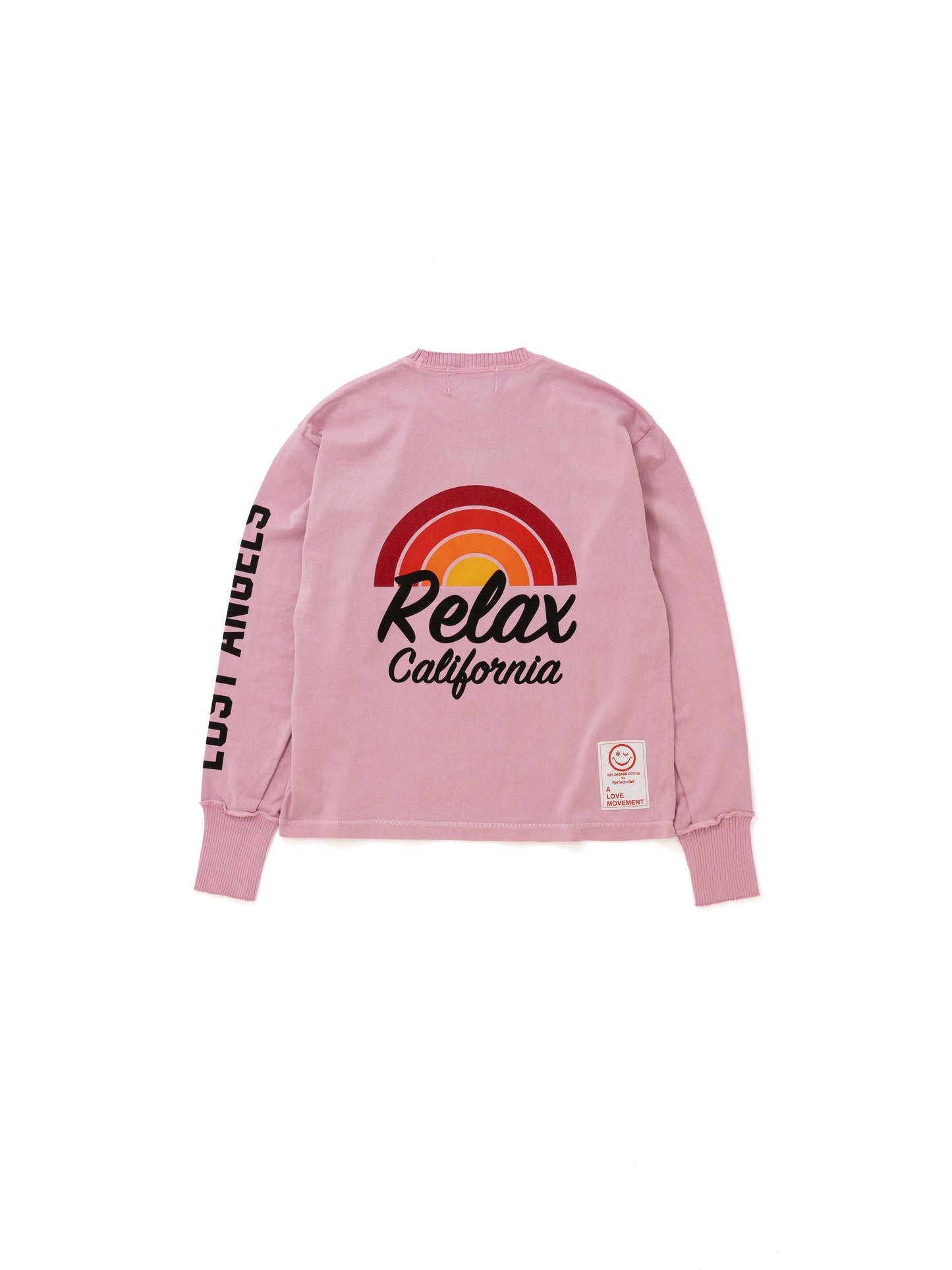 【Perfect ribs®︎×A LOVE MOVEMENT】RELAX LINE / Relax CALFOLNIA / Long Sleeve T Shirts / Fade Pink(ロングスリーブティーシャツ/フェードピンク)
