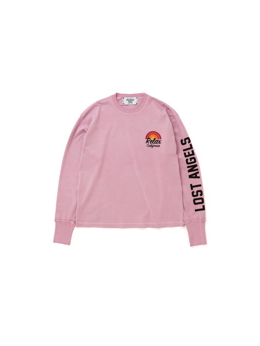 【Perfect ribs®︎×A LOVE MOVEMENT】RELAX LINE / Relax CALFOLNIA / Long Sleeve T Shirts / Fade Pink(ロングスリーブティーシャツ/フェードピンク)