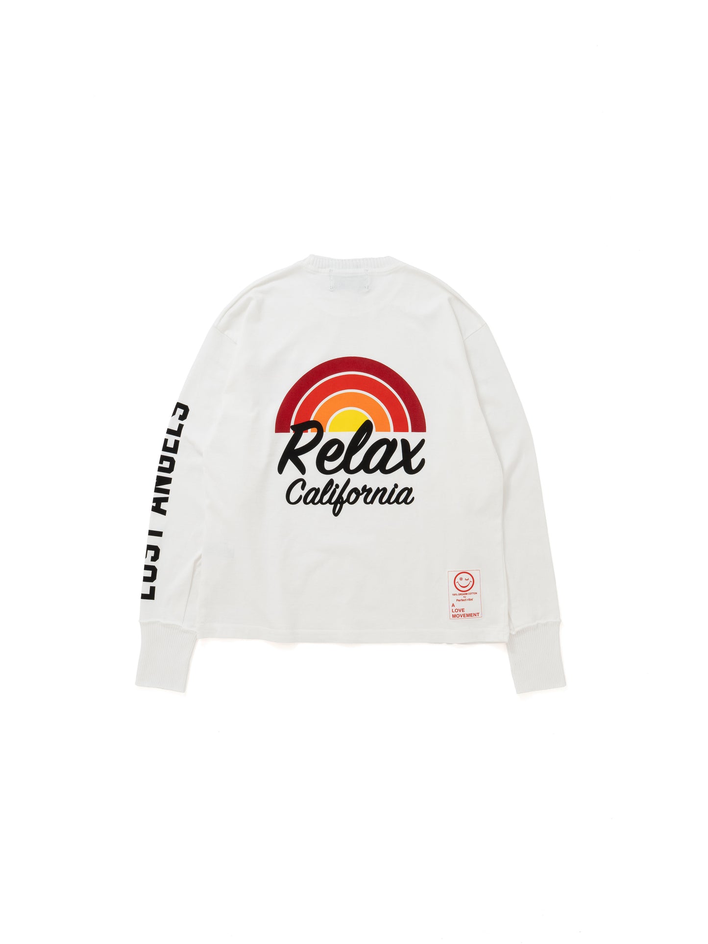 【Perfect ribs®︎×A LOVE MOVEMENT】RELAX LINE / Relax CALFOLNIA / Long Sleeve T Shirts / White(ロングスリーブティーシャツ/ホワイト)