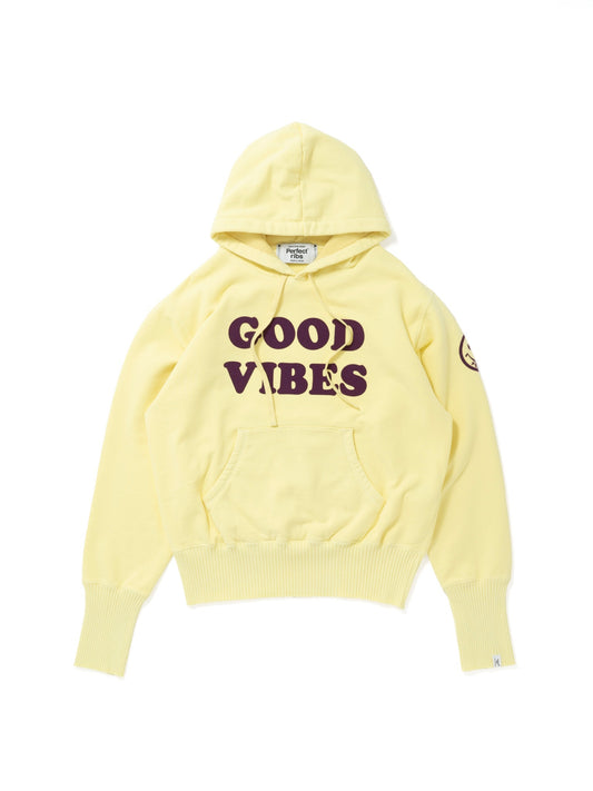 【Perfect ribs®︎×A LOVE MOVEMENT】"GOOD VIBES" Basic Hoodie / Lemon(ベーシック フーディー/レモン)
