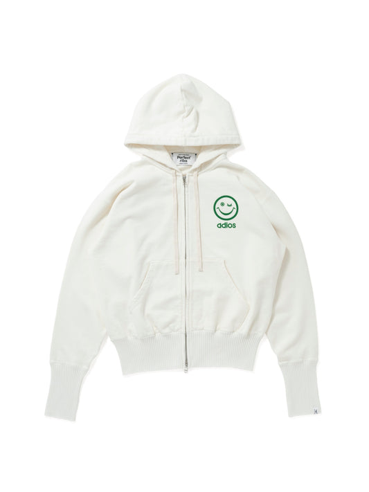 【Perfect ribs×A LOVE MOVEMENT】"PEACE & LOVE" Basic Zip Hoodie / White(ベーシック ジップ フーディー/ホワイト)