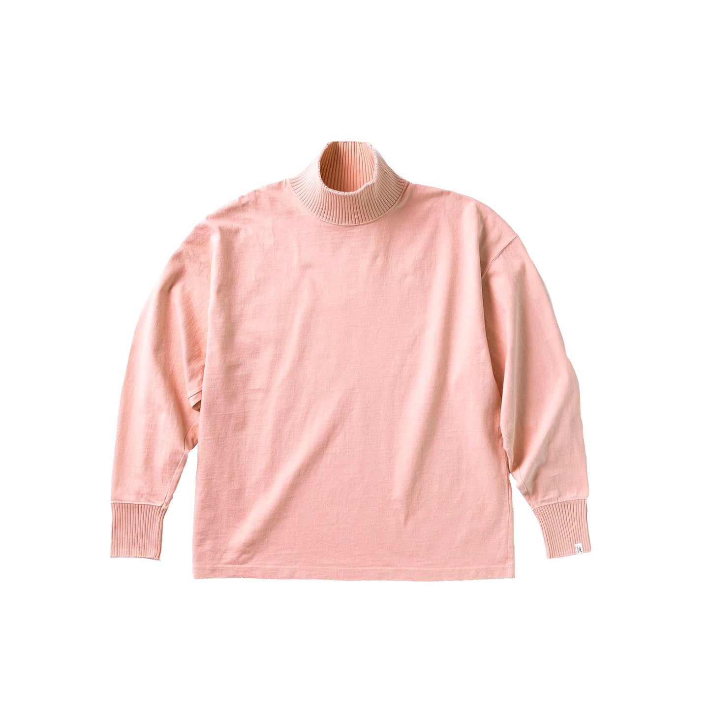 High Neck Side Slit Long Sleeve T Shirt / Pink (ハイネック ロングスリーブ ティーシャツ/ピンク)