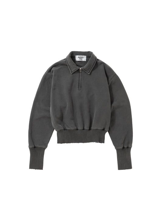 Half Zip Sweat Shirts / Fade Black(ハーフジップ スウェットシャツ/フェードブラック)