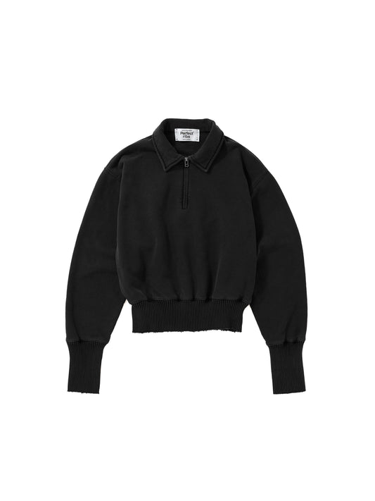 Half Zip Sweat Shirts / Black(ハーフジップ スウェットシャツ/ブラック)