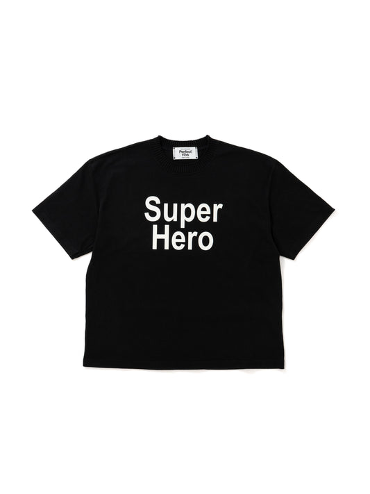 【Perfect ribs®︎×A LOVE MOVEMENT】SuperHero Short Sleeve T Shirts / Black(ショートスリーブ ティーシャツ/ブラック)