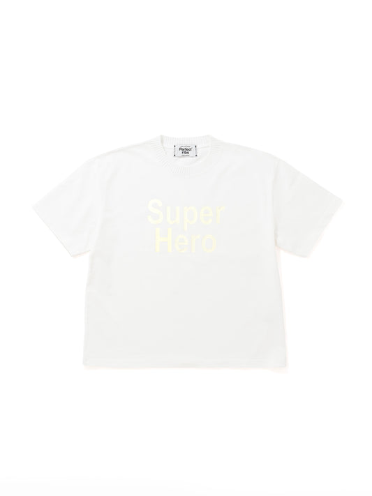 【Perfect ribs®︎×A LOVE MOVEMENT】SuperHero Short Sleeve T Shirts / White(ショートスリーブ ティーシャツ/ホワイト)