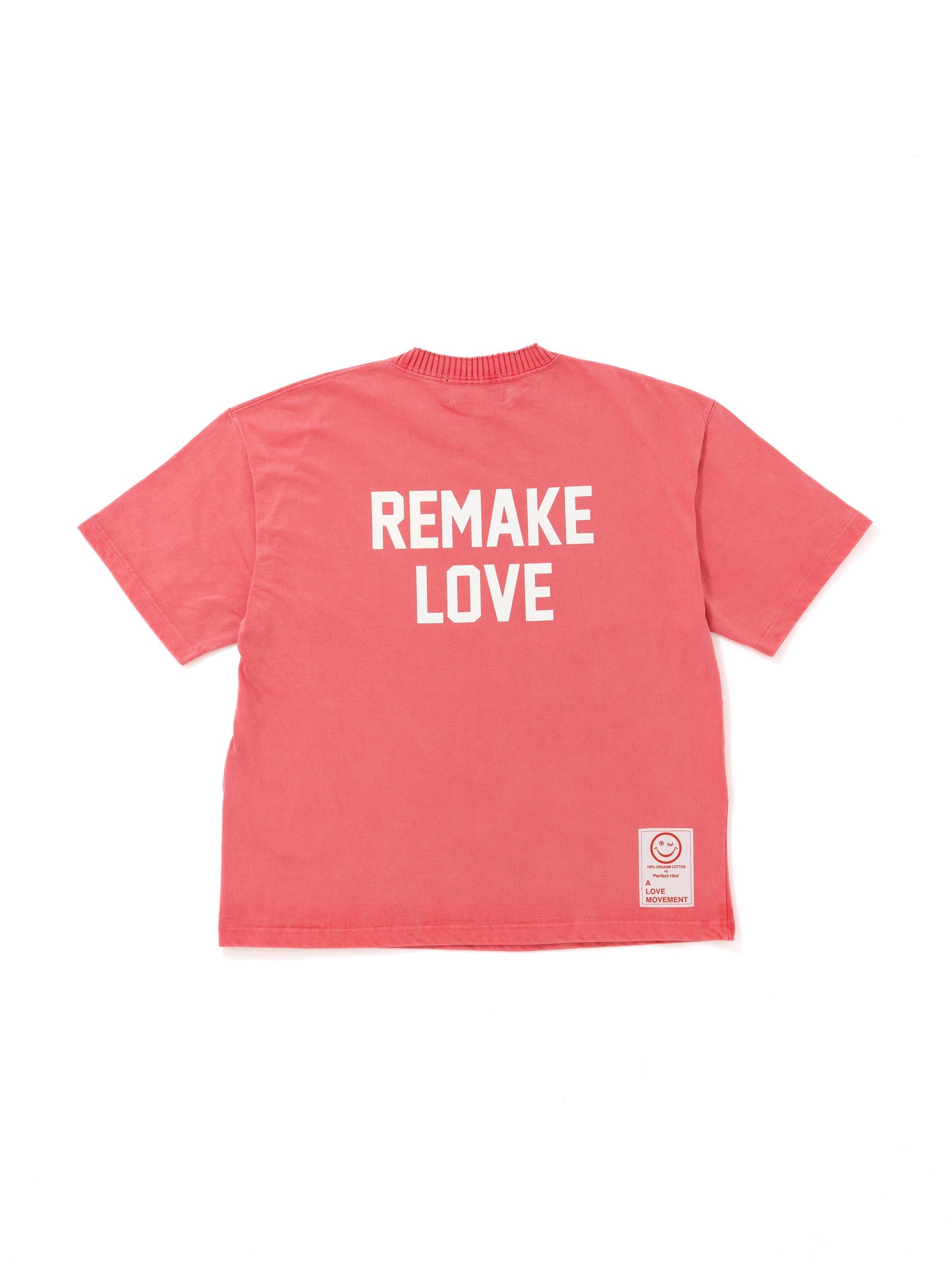 【Perfect ribs®︎×A LOVE MOVEMENT】LOVE RECYCLE Short Sleeve T Shirts / Fade Red(ショートスリーブ ティーシャツ/フェードレッド)