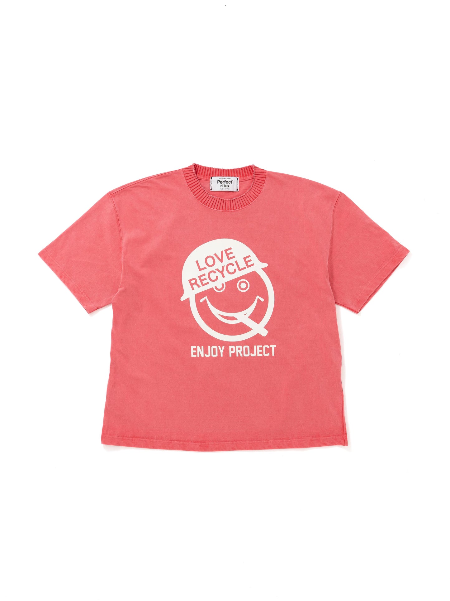 【Perfect ribs®︎×A LOVE MOVEMENT】LOVE RECYCLE Short Sleeve T Shirts / Fade Red(ショートスリーブ ティーシャツ/フェードレッド)