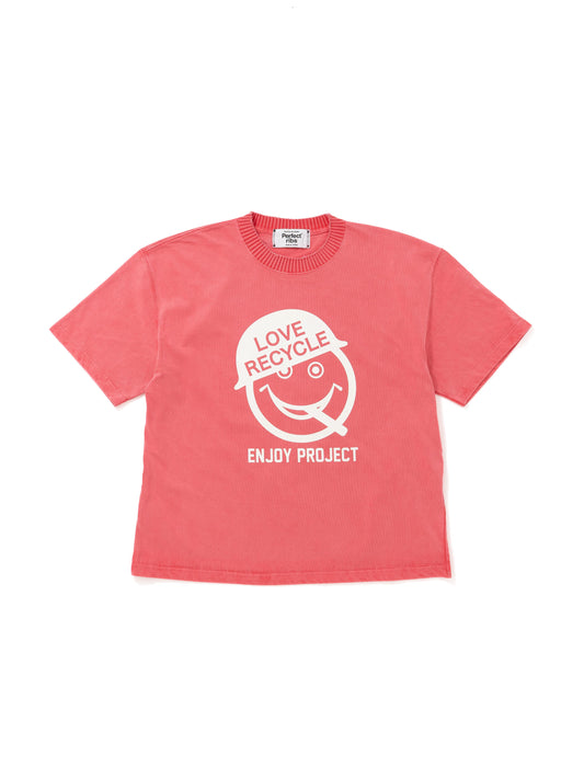 【Perfect ribs®︎×A LOVE MOVEMENT】LOVE RECYCLE Short Sleeve T Shirts / Fade Red(ショートスリーブ ティーシャツ/フェードレッド)