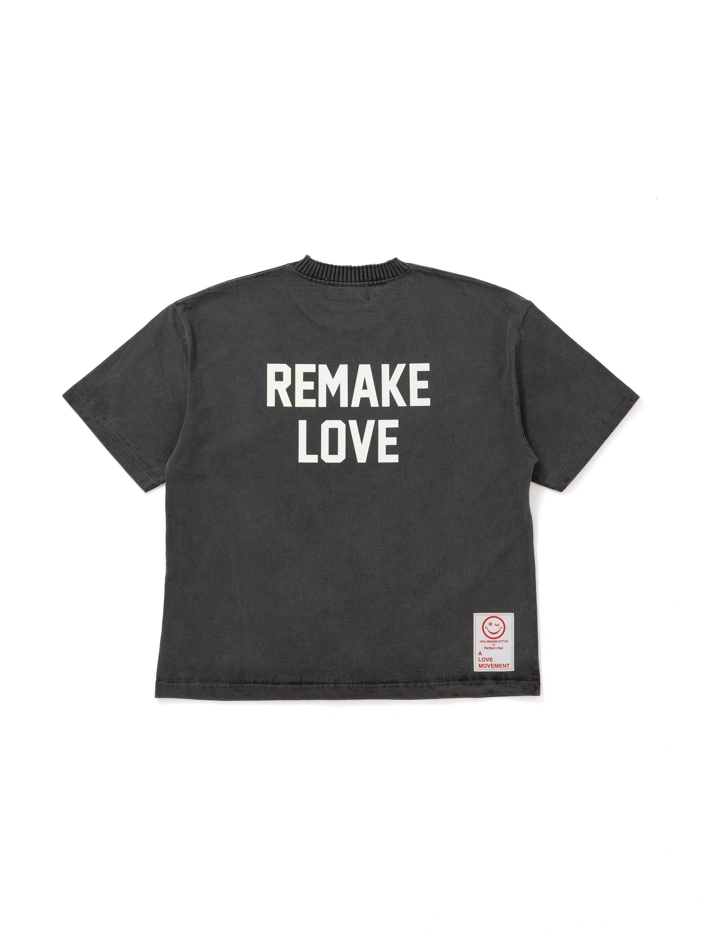 【Perfect ribs®︎×A LOVE MOVEMENT】LOVE RECYCLE Short Sleeve T Shirts / Fade Black(ショートスリーブ ティーシャツ/フェードブラック)