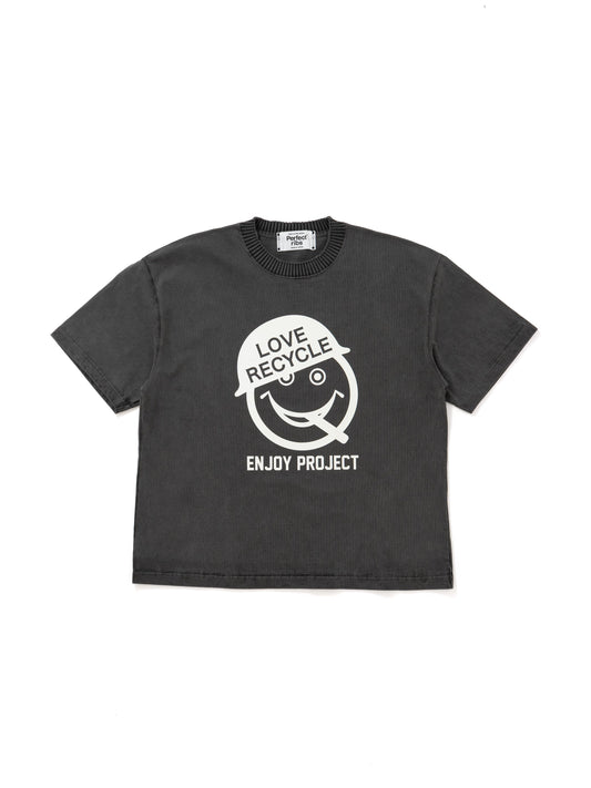 【Perfect ribs®︎×A LOVE MOVEMENT】LOVE RECYCLE Short Sleeve T Shirts / Fade Black(ショートスリーブ ティーシャツ/フェードブラック)
