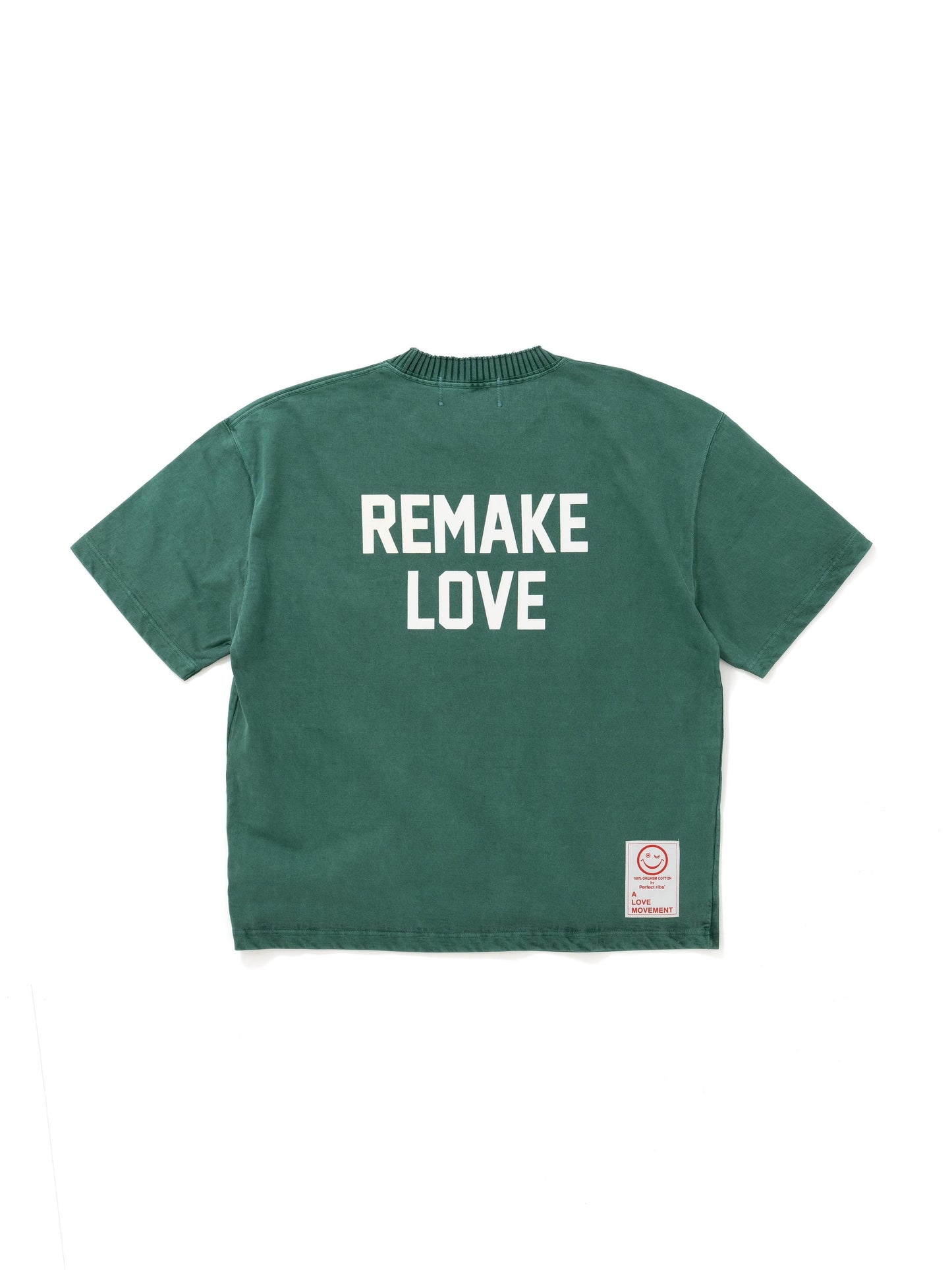 【Perfect ribs®︎×A LOVE MOVEMENT】LOVE RECYCLE Short Sleeve T Shirts / Fade Green(ショートスリーブ ティーシャツ/フェードグリーン)