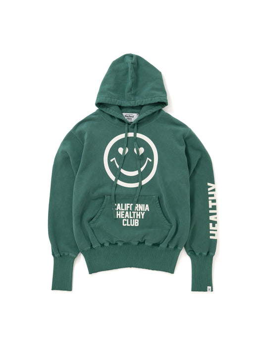 【Perfect ribs®︎×A LOVE MOVEMENT】CALIFORNIA HEALTHY CLUB Basic Hoodie / Fade Green(ベーシック フーディー/フェードグリーン)