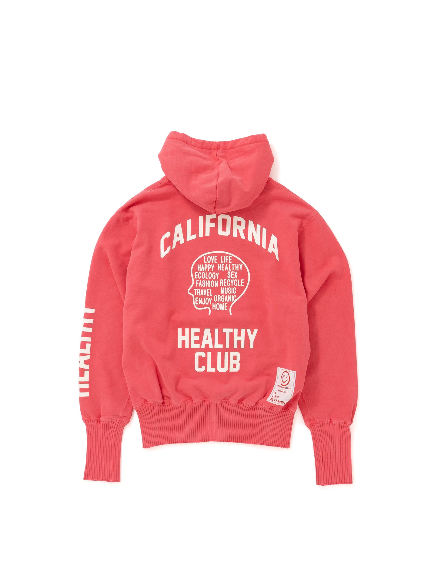 【Perfect ribs®︎×A LOVE MOVEMENT】CALIFORNIA HEALTHY CLUB Basic Hoodie / Fade Red(ベーシック フーディー/フェードレッド)