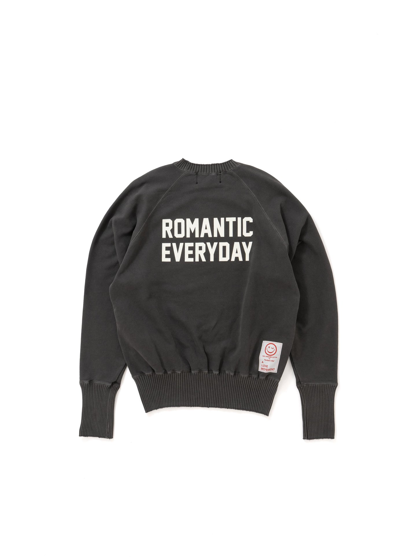 【Perfect ribs®︎×A LOVE MOVEMENT】ROMANTIC EVERYDAY Crew Neck Sweat Shirts / Fade Black(クルーネック スウェットシャツ/フェードブラック)