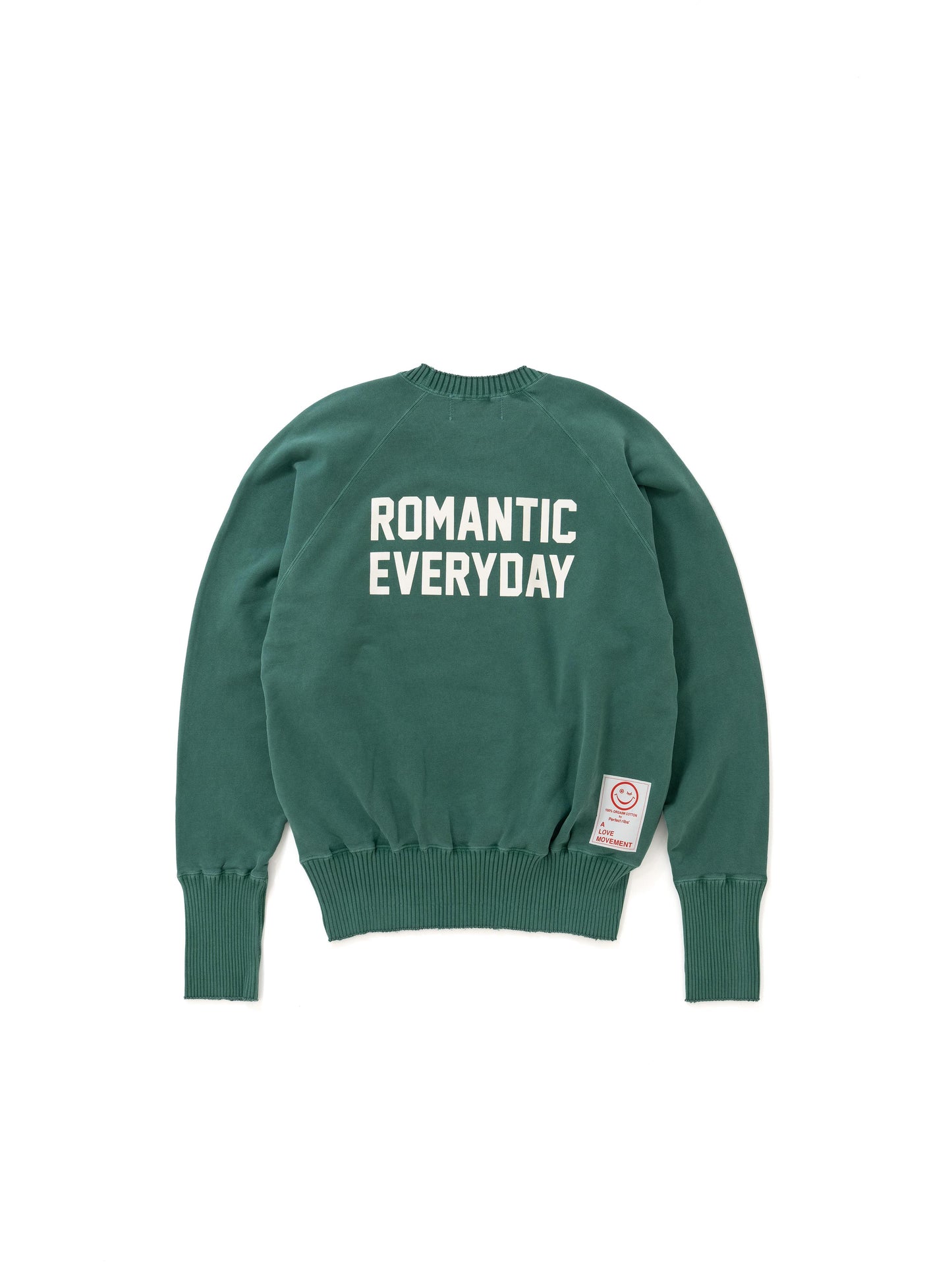 【Perfect ribs®︎×A LOVE MOVEMENT】ROMANTIC EVERYDAY Crew Neck Sweat Shirts / Fade Green(クルーネック スウェットシャツ/フェードグリーン)