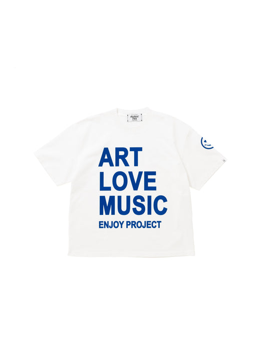 【Perfect ribs®︎×A LOVE MOVEMENT】ART LOVE MUSIC Short Sleeve T Shirts / White(ショートスリーブ ティーシャツ/ホワイト)