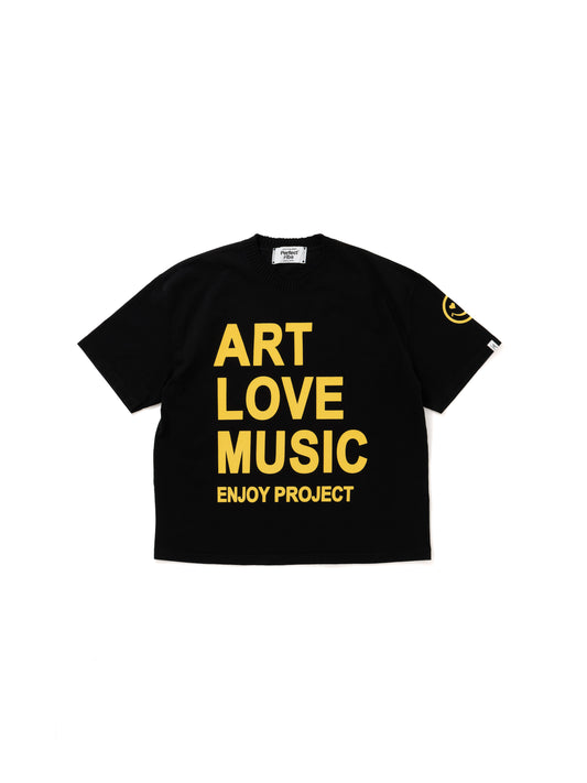 【Perfect ribs®︎×A LOVE MOVEMENT】ART LOVE MUSIC Short Sleeve T Shirts / Black(ショートスリーブ ティーシャツ/ブラック)