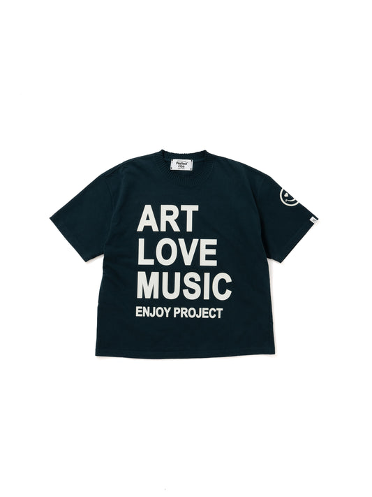 【Perfect ribs®︎×A LOVE MOVEMENT】ART LOVE MUSIC Short Sleeve T Shirts / Charcoal Green(ショートスリーブ ティーシャツ/チャコールグリーン)