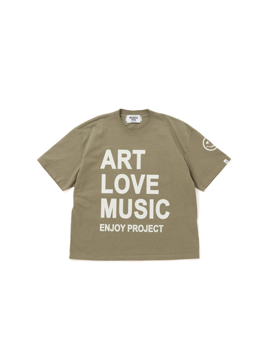 【Perfect ribs®︎×A LOVE MOVEMENT】ART LOVE MUSIC Short Sleeve T Shirts / Army Green(ショートスリーブ ティーシャツ/アーミーグリーン)