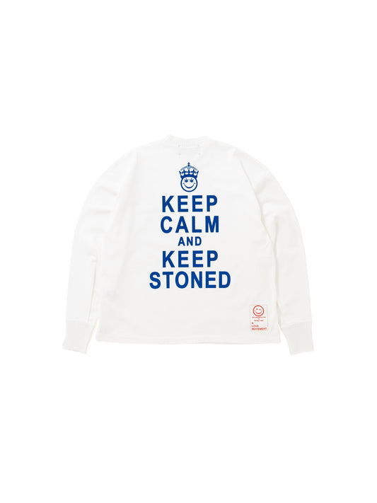 【Perfect ribs®︎×A LOVE MOVEMENT】KEEP CALM Long Sleeve T Shirts / White(ロングスリーブ ティーシャツ/ホワイト)