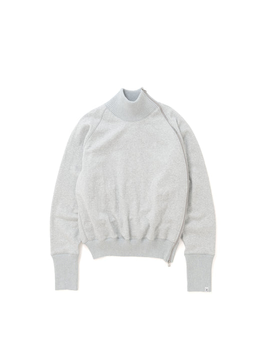 Basic Zip Turtle Neck Sweat Shirts / Heather Gray(ベーシックジップタートルネックスウェットシャツ/ヘザーグレー)