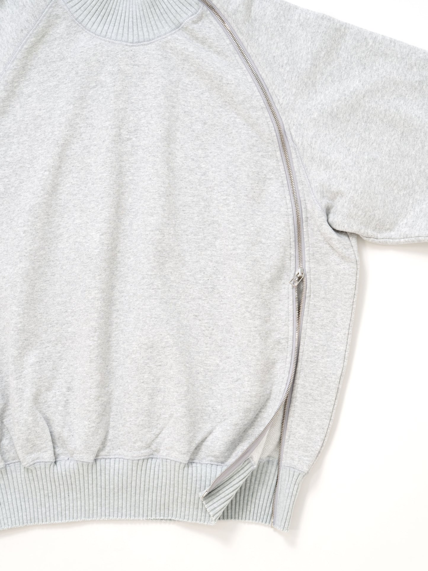 Basic Zip Turtle Neck Sweat Shirts / Heather Gray(ベーシックジップタートルネックスウェットシャツ/ヘザーグレー)