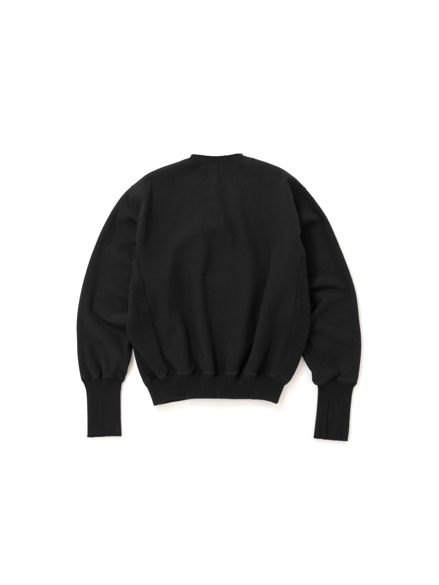 Basic Side Rib Crew Neck Sweat Shirts / Black(ベーシックサイドリブ クルーネックスウェットシャツ/ブラック)