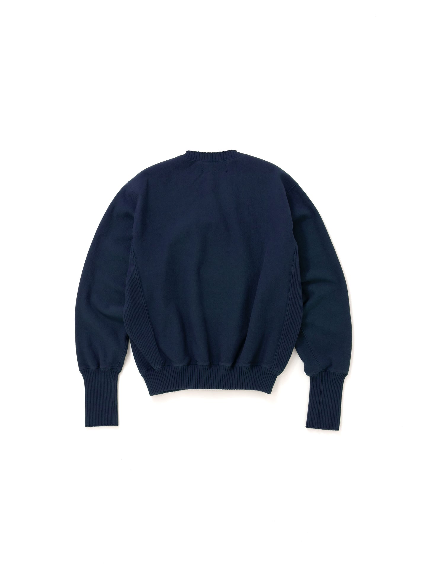 Basic Side Rib Crew Neck Sweat Shirts / Navy(ベーシックサイドリブ クルーネックスウェットシャツ/ネイビー)
